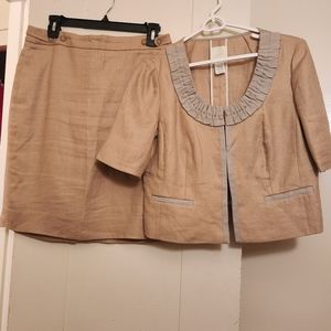 J.crew set linen suit and skirt, size 6